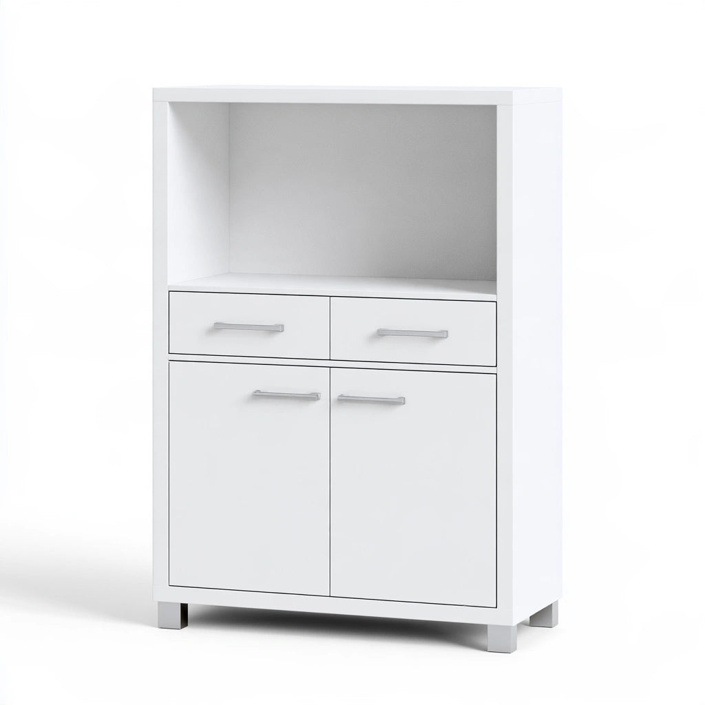 Meuble de rangement aux lignes épurées, coloris blanc