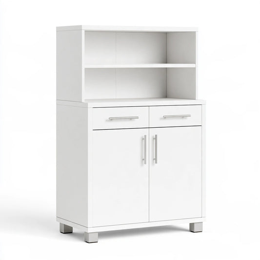 Meuble de rangement aux lignes épurées, coloris blanc