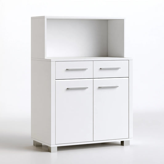 Meuble de rangement aux lignes épurées, coloris blanc