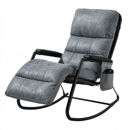 Fauteuil de détente en métal, coloris gris et noir