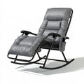 Fauteuil de détente en métal, coloris gris et noir