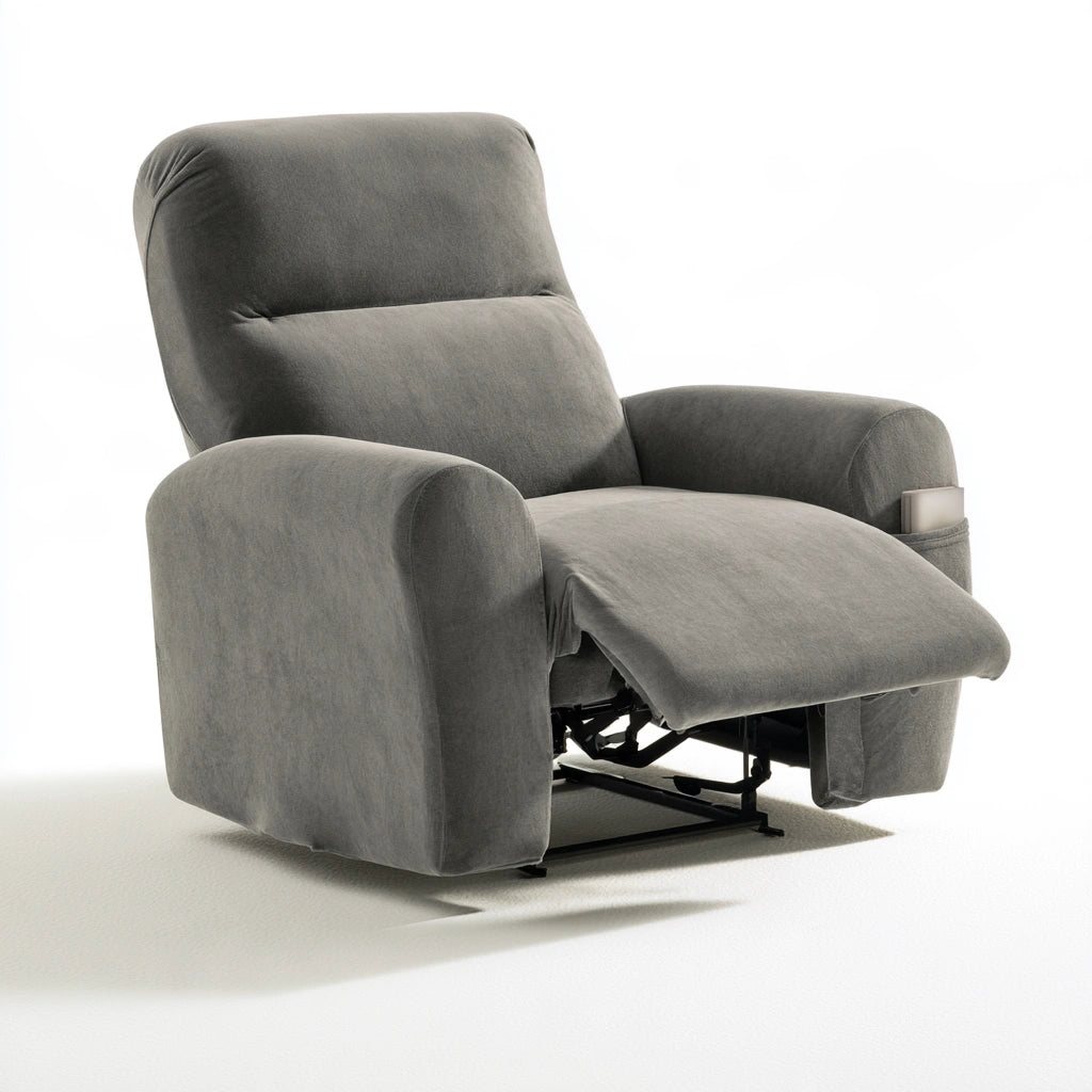 Housse extensible pour siège en velours, coloris gris
