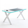 Bureau de jeu aux lignes épurées, coloris blanc