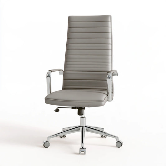 Fauteuil de bureau ergonomique Kelmivor, dossier haut, design minimaliste, coloris gris, confort pour espace de travail moderne.